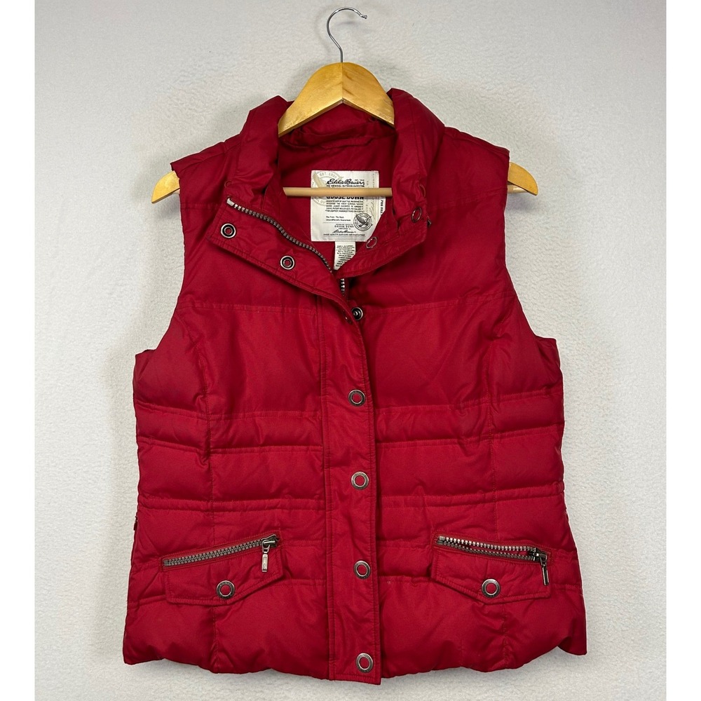Gorpcore Eddie Bauer Womens Large Red 700 Fill Goose Down Puffer Vest Utility